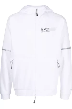 EA7 Men Sweatshirts - Logo-print zip-up hoodie