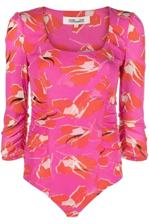 Diane von Furstenberg Miley floral-print ruched bodysuit