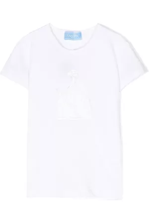 Lanvin Logo-embroidered sequinned T-shirt
