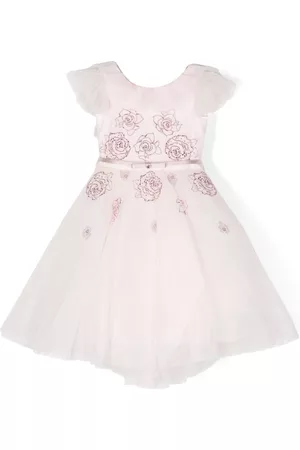 MONNALISA Rhinestone-embellished tulle dress