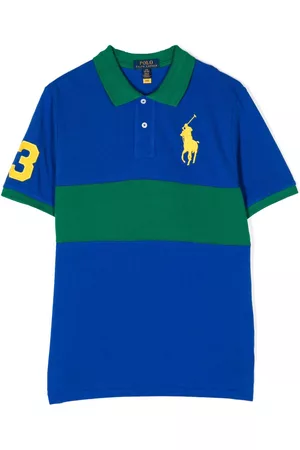 Ralph Lauren Boys Polo Shirts - Colour-block logo-embroidered polo shirt