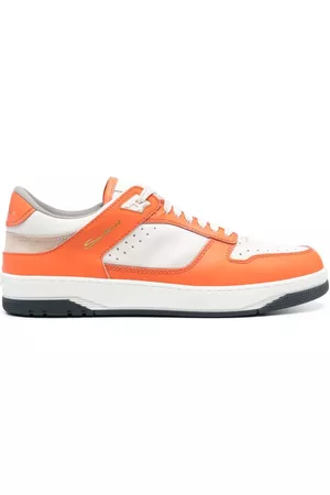 santoni Goran panelled leather sneakers