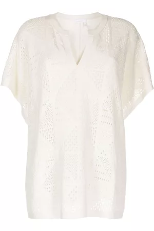 See by Chloé Open-knit split-neck top
