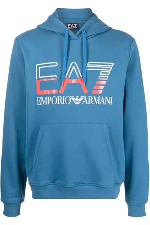 EA7 Men Sweatshirts - Logo-print drawstring hoodie