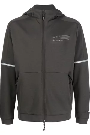 EA7 Men Hoodies - Logo-print zip-up hoodie