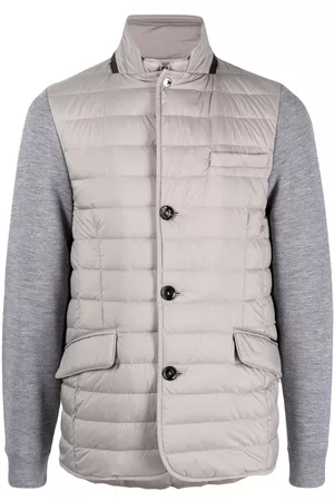 MOORER Contrast-sleeve padded jacket