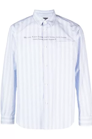 UNDERCOVER Slogan-print striped shirt