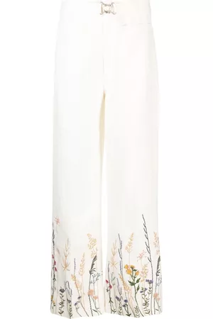 Ralph Lauren Women Wide Leg Pants - Floral-hem wide-leg trousers