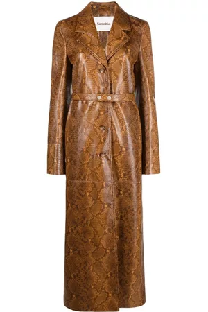 Nanushka Women Coats - Snakeskin-effect faux-leather coat