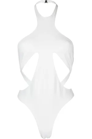 MUGLER Halterneck cut-out swimsuit