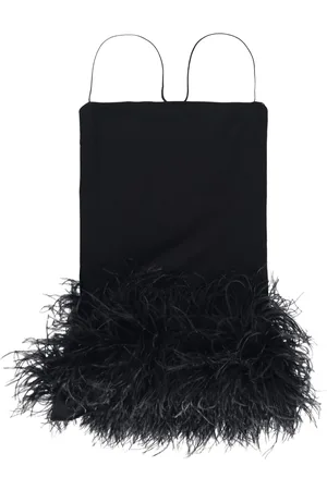 The Attico Fujiko feather-trim minidress