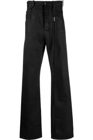 ANN DEMEULEMEESTER Men Wide Leg Pants - High-waisted cotton trousers