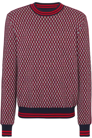 Balmain Monogram check-pattern jumper