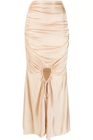 ANDREADAMO Gathered-detail asymmetric-hem skirt