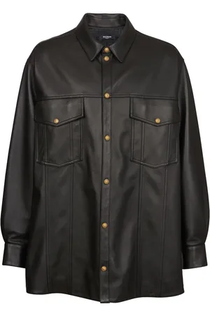 Balmain Lion lambskin overshirt