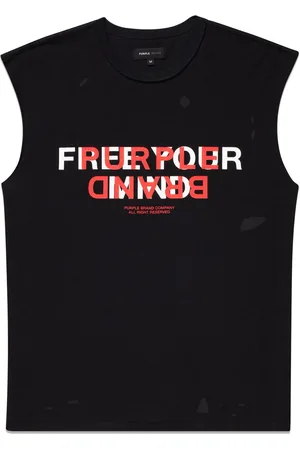 Purple Brand Slogan-print cotton tank top