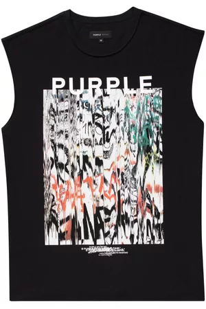 Purple Brand Men Tank Tops - Graphic-print cotton tank top