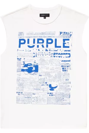 Purple Brand Men Tank Tops - Graphic-print cotton tank top