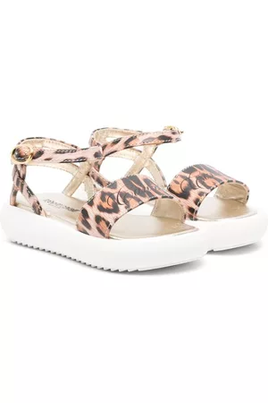 Roberto Cavalli Girls Shoes - Leopard-print leather sandals