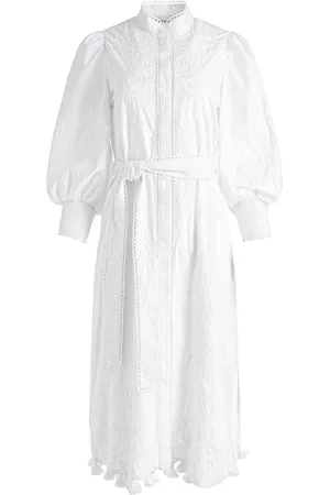 ALICE+OLIVIA Shanley floral-embroidery cotton midi dress