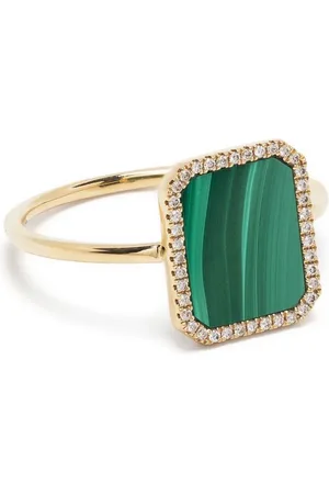 PERSÉE 18kt yellow malachite and diamond ring