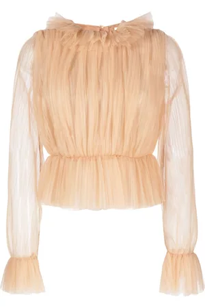 Khaite Long-sleeve tulle blouse