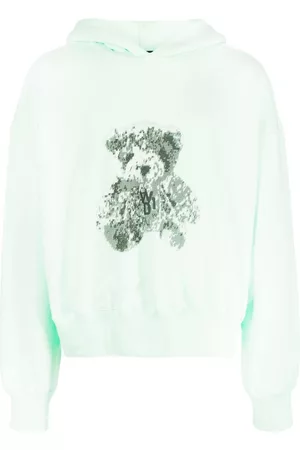 We11 Done Logo-patch cotton hoodie