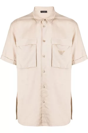 Emporio Armani Men Short sleeves - Embroidered-logo short-sleeve shirt
