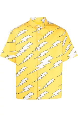 Neil Barrett Men Shirts - Thunder-print cotton shirt
