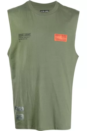 Izzue Men Tank Tops - Logo-patch cotton tank top
