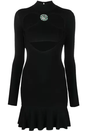Roberto Cavalli Cut-out ruffled-hem mini dress