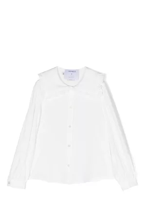 Simonetta Girls Blouses - Bib-collar button-up blouse