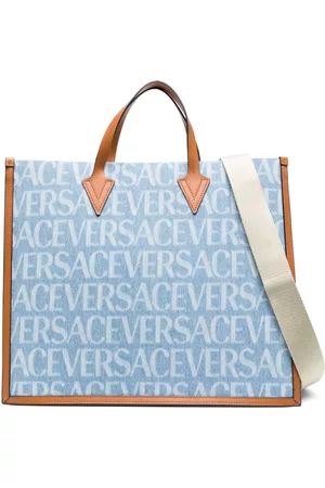 VERSACE Allover denim tote bag