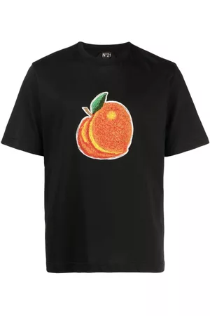 Nº21 Men Short Sleeve - Peach-print cotton T-shirt
