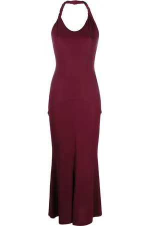 TOVE Eleanor twist-detail halterneck dress