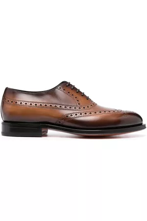 santoni Men Brogues - Gradient-effect brogue Oxford shoes