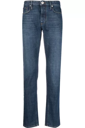 Emporio Armani Men Straight - Logo-patch straight-leg jeans