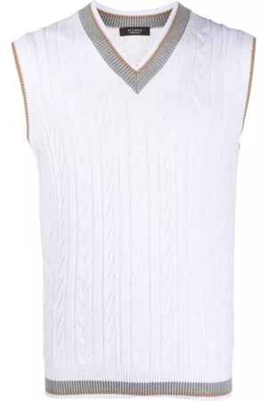 PESERICO SIGN Men Tank Tops - Sleeveless cable-knit vest