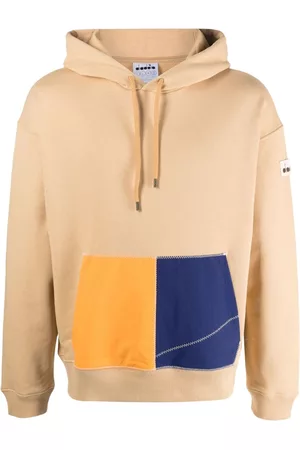 Diadora Men Sweatshirts - Colour-block pocket cotton hoodie