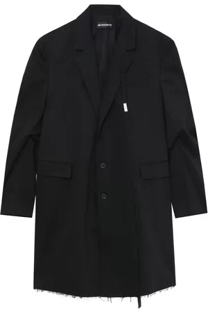 ANN DEMEULEMEESTER Men Coats - Frayed hem buttoned midi coat