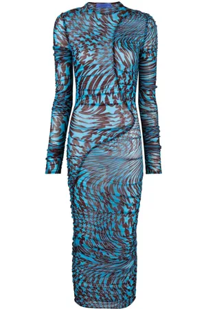 MUGLER Star-print ruched dress