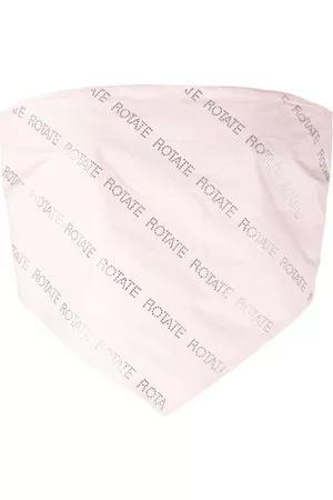 ROTATE Sunday crystal-embellished logo bandana top