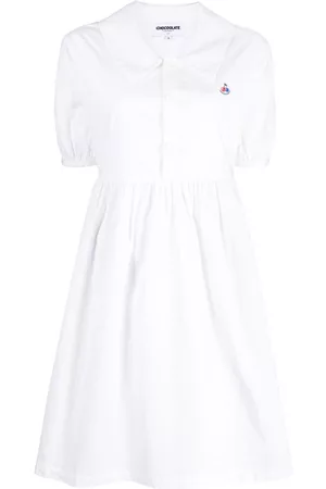 Chocoolate Puff-sleeve polo dress