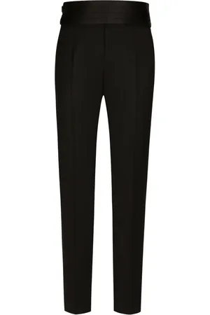 Dolce & Gabbana High-waisted pressed-crease tailored trousers