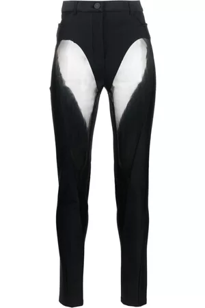 MUGLER Sheer-panel flared trousers