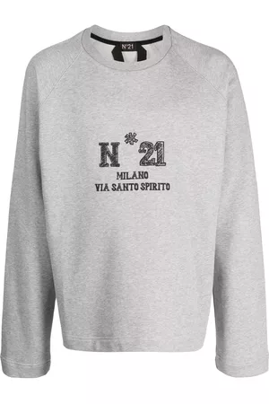 Nº21 Men Sweatshirts - Logo-embroidered cotton sweatshirt