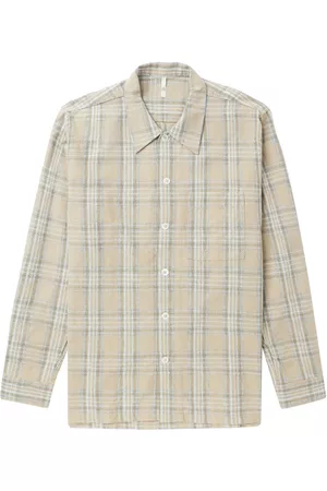 Sunflower Check-print button-up shirt