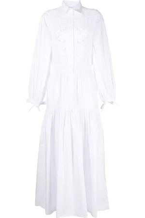 Ermanno Firenze Lace-detail cotton maxi dress