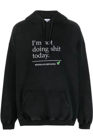 Vetements Text-print cotton hoodie