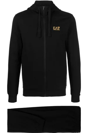 EA7 Men Hoodies - Logo-appliqué cotton tracksuit set